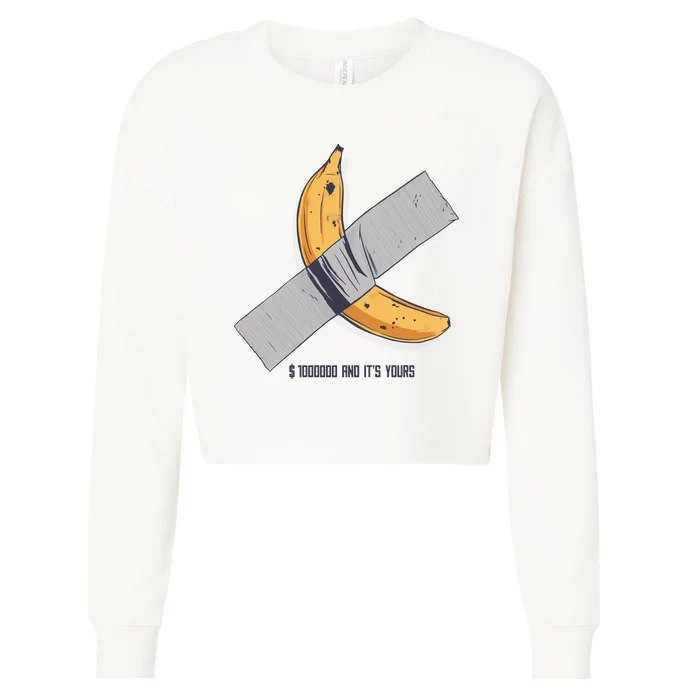 Taped Banana Funny Cropped Pullover Crew