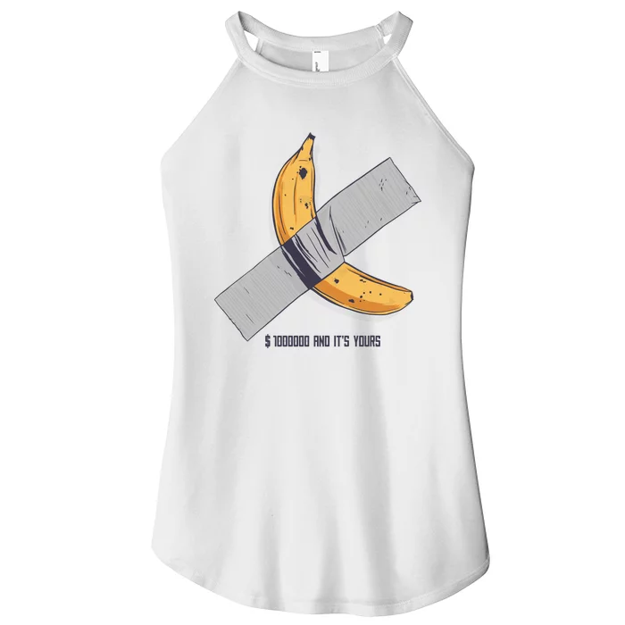 Taped Banana Funny Women’s Perfect Tri Rocker Tank