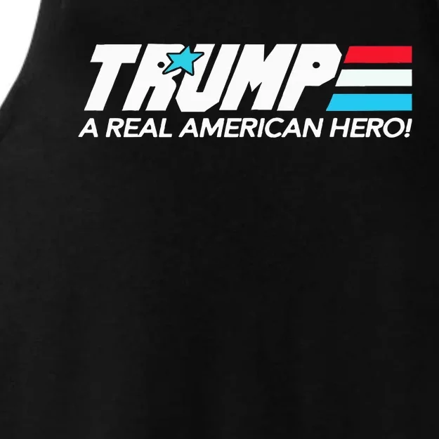 Trump A Real American Hero Ladies Tri-Blend Wicking Tank