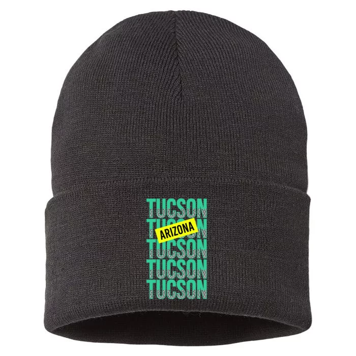 Tucson Arizona Repeat Logo Sustainable Knit Beanie