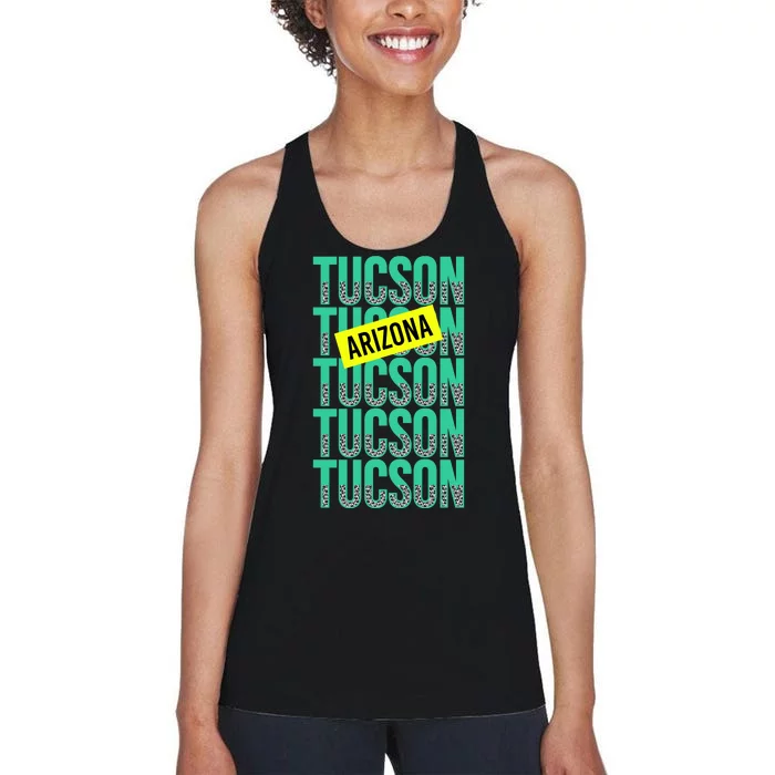 Tucson Arizona Repeat Logo Women's Racerback Tank