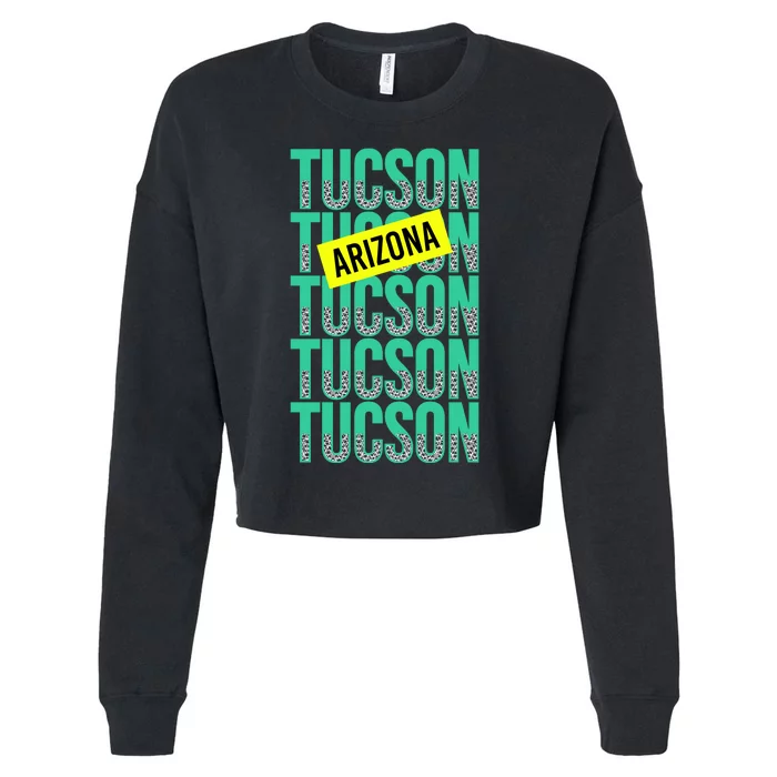 Tucson Arizona Repeat Logo Cropped Pullover Crew