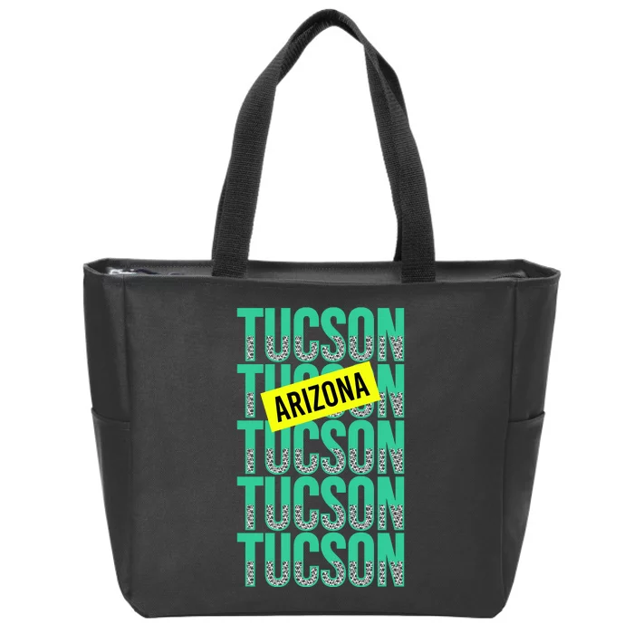 Tucson Arizona Repeat Logo Zip Tote Bag