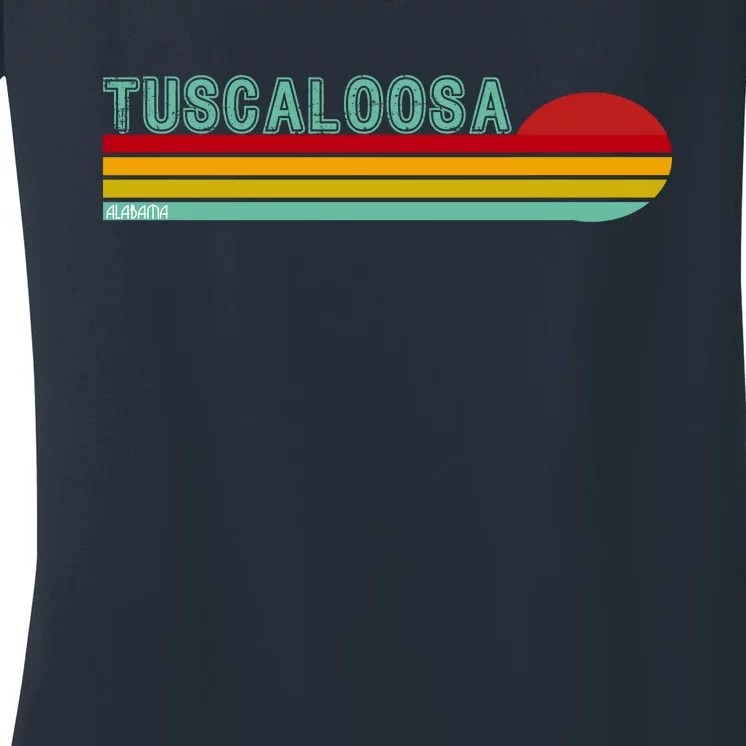 Tuscaloosa Alabama Retro Sunset Women's V-Neck T-Shirt