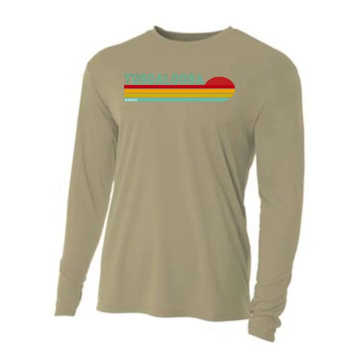 Tuscaloosa Alabama Retro Sunset Cooling Performance Long Sleeve Crew