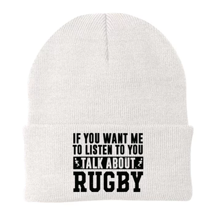 Talk About Rugby Rugby Gift Rugby Player Rugby Coach Gift Knit Cap Winter Beanie