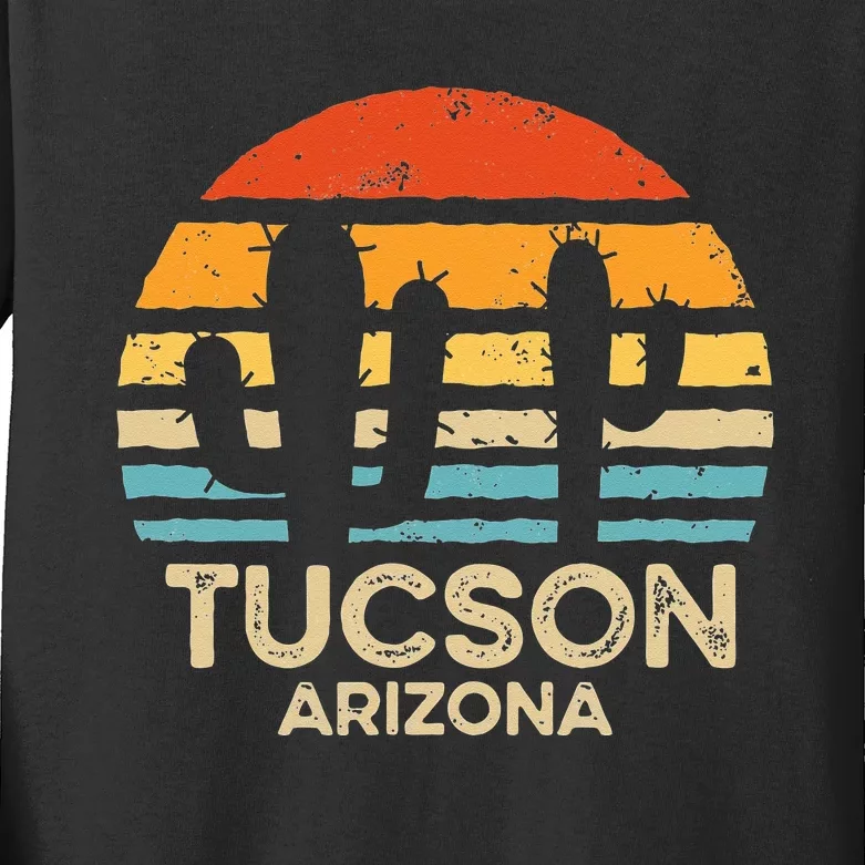 Tucson Arizona Retro Sunset Kids Long Sleeve Shirt