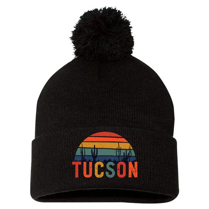 Tucson Arizona Retro Vintage Arizona Sunset Pom Pom 12in Knit Beanie