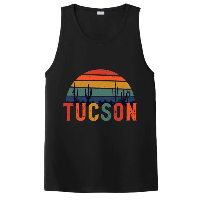 Tucson Arizona Retro Vintage Arizona Sunset Performance Tank