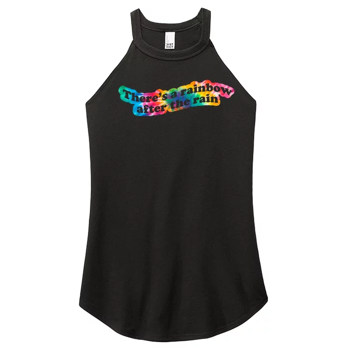 There's A Rainbow After The Rain Mental Health Awareness Women’s Perfect Tri Rocker Tank