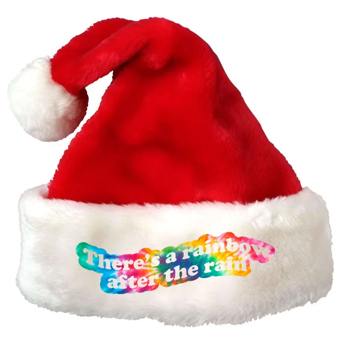 There's A Rainbow After The Rain Mental Health Awareness Premium Christmas Santa Hat