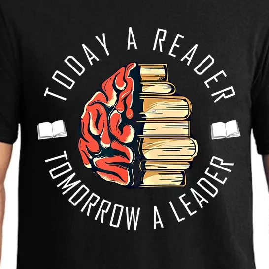 Today A Reader Tomorrow A Leader Gift Book Day And Reading Lovers Cute Gift Pajama Set