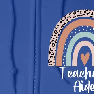 Teacher's Aide Rainbow Leopard Teachers Aide Assistant Cute Gift Full Zip Hoodie