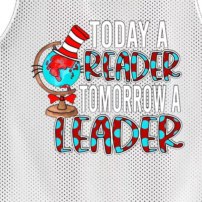 Today A Reader Tomorrow A Leader Reading Lover National Read Across America Mesh Reversible Basketball Jersey Tank