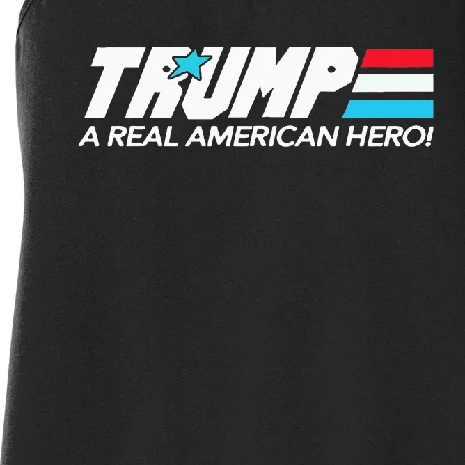 Trump A Real American Hero Women's Racerback Tank