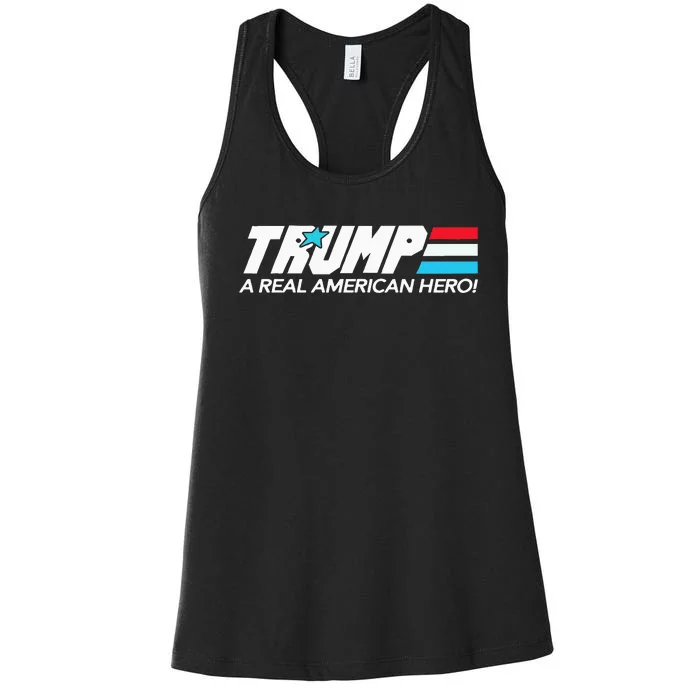 Trump A Real American Hero Women's Racerback Tank