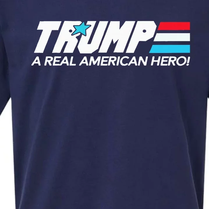 Trump A Real American Hero Sueded Cloud Jersey T-Shirt