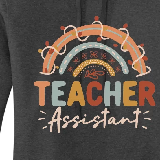 Teacher Assistant Rainbow Back To School Student Teachers Women's Pullover Hoodie