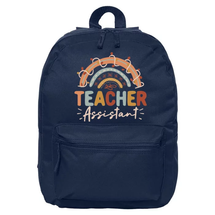 Teacher Assistant Rainbow Back To School Student Teachers 16 in Basic Backpack