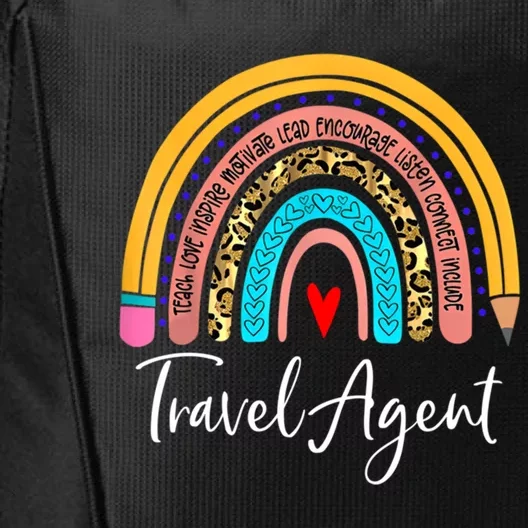 Travel Agent Rainbow Leopard Travel And Tourism Gift City Backpack