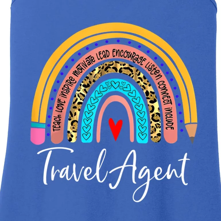 Travel Agent Rainbow Leopard Travel And Tourism Gift Ladies Essential Tank