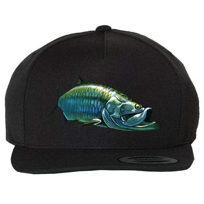 Tarpon Swimming Wool Snapback Cap