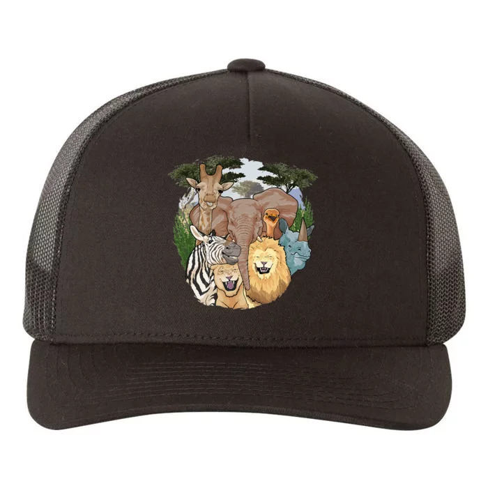 The African Selfie Savanna Africa Safari Animals Zoo Keeper Yupoong Adult 5-Panel Trucker Hat