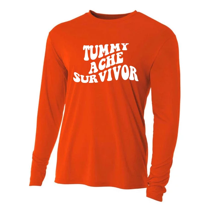 Tummy Ache Survivor Retro Cooling Performance Long Sleeve Crew