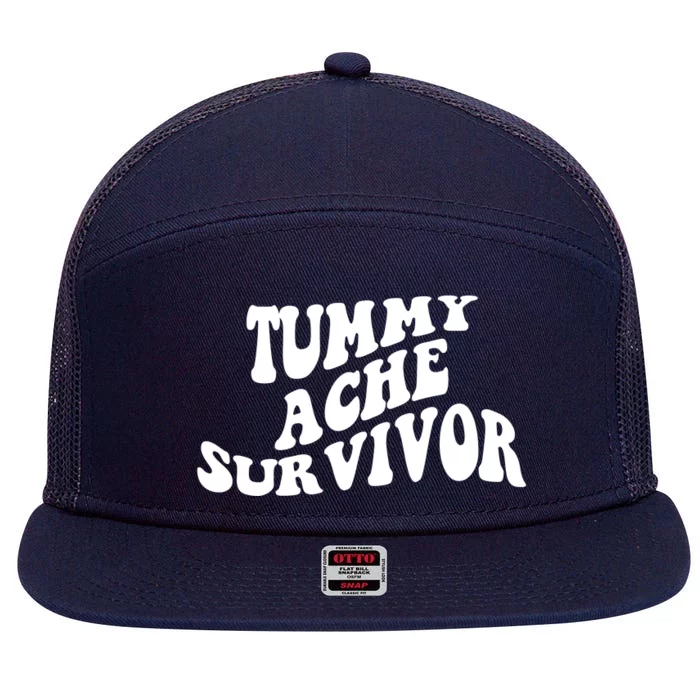 Tummy Ache Survivor Retro 7 Panel Mesh Trucker Snapback Hat