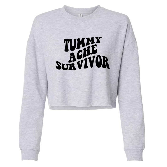 Tummy Ache Survivor Retro Cropped Pullover Crew