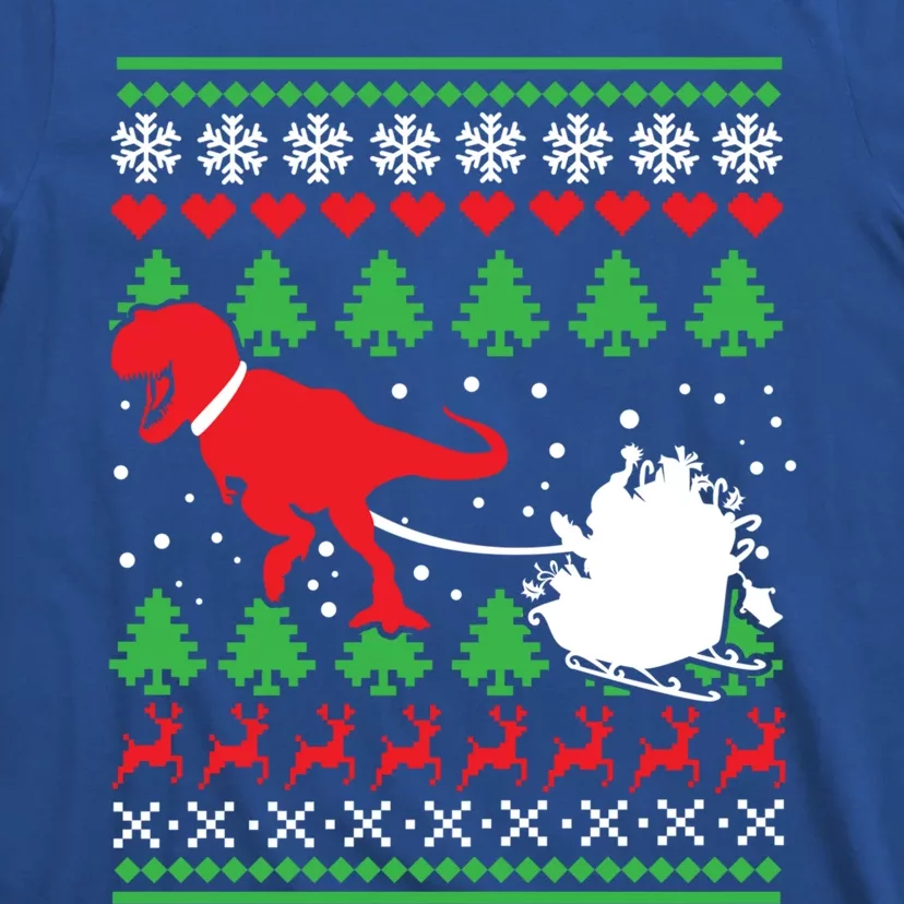 Trex And Santa Funny Christmas Dinosaurs T Rex Dino Funny Gift T-Shirt