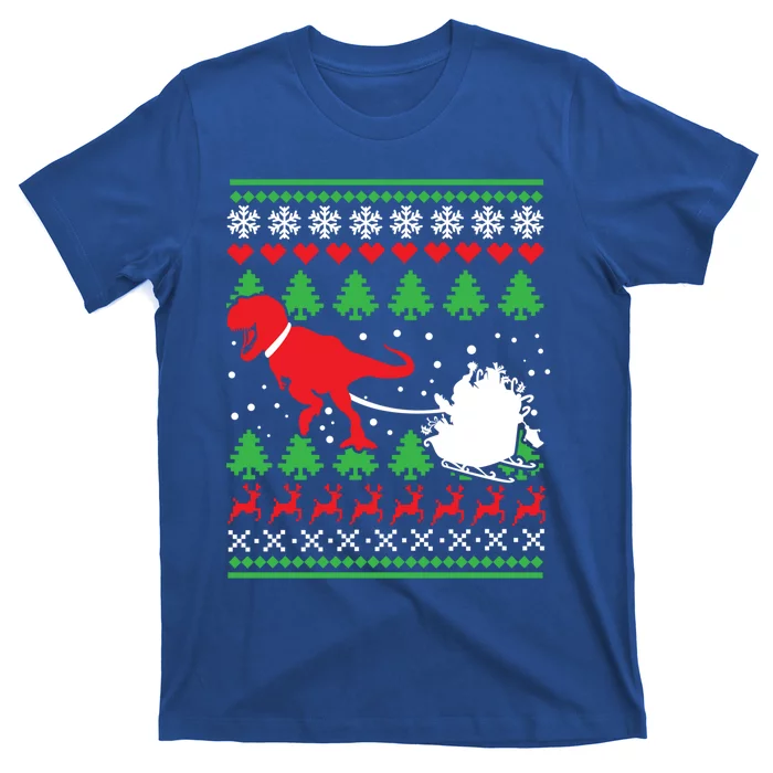 Trex And Santa Funny Christmas Dinosaurs T Rex Dino Funny Gift T-Shirt