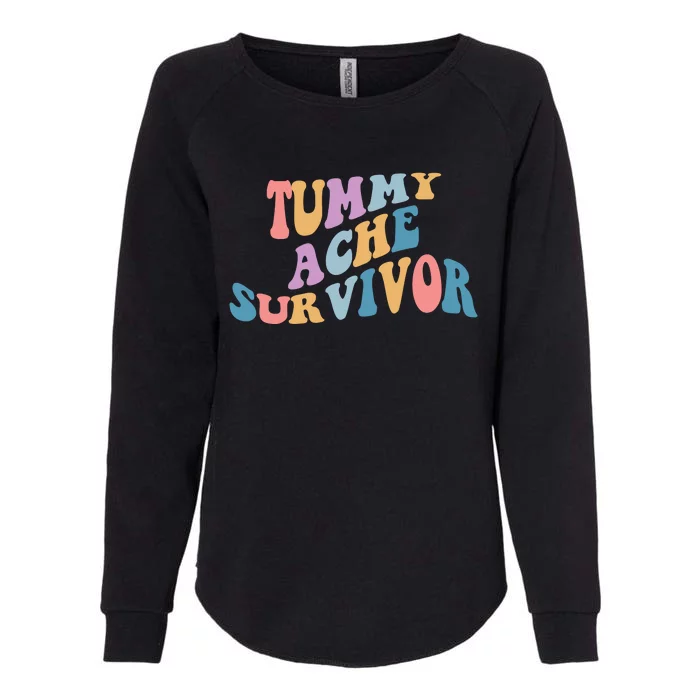 Tummy Ache Survivor Colorful Retro Womens California Wash Sweatshirt