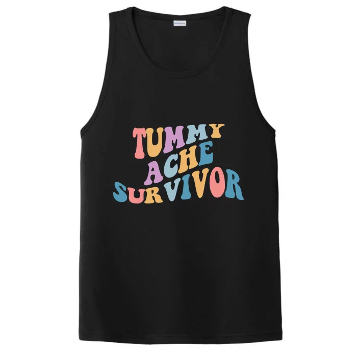 Tummy Ache Survivor Colorful Retro Performance Tank