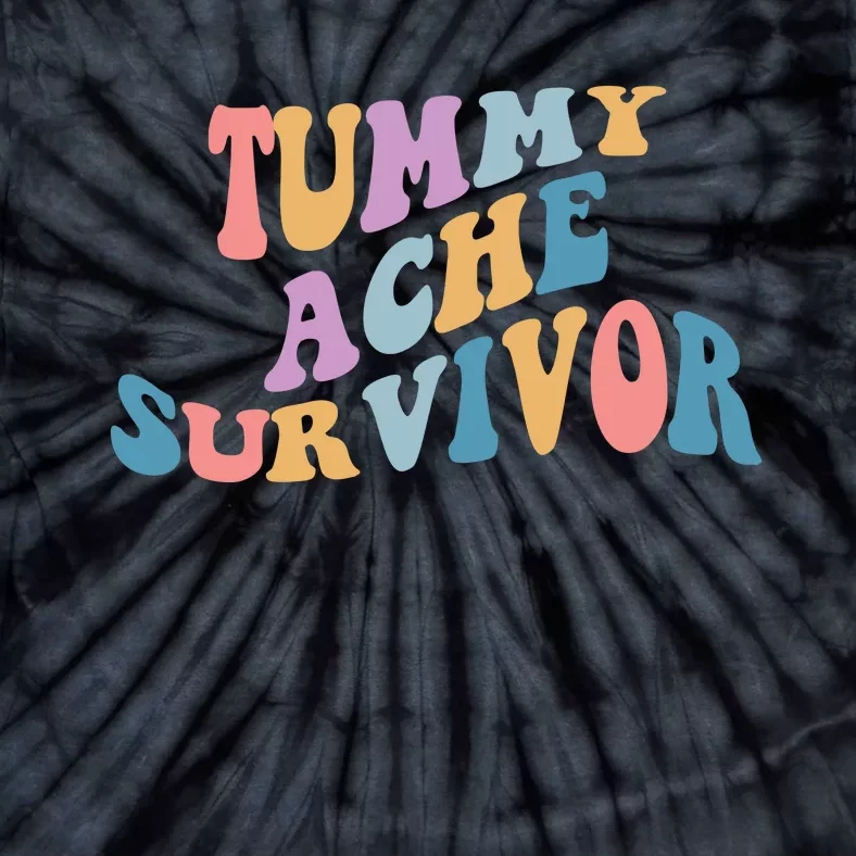 Tummy Ache Survivor Colorful Retro Tie-Dye T-Shirt