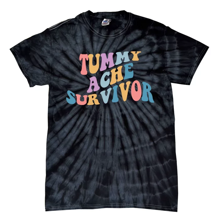 Tummy Ache Survivor Colorful Retro Tie-Dye T-Shirt