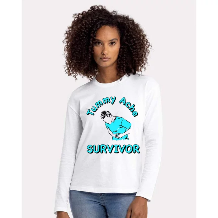 Tummy Ache Survivor Womens Cotton Relaxed Long Sleeve T-Shirt