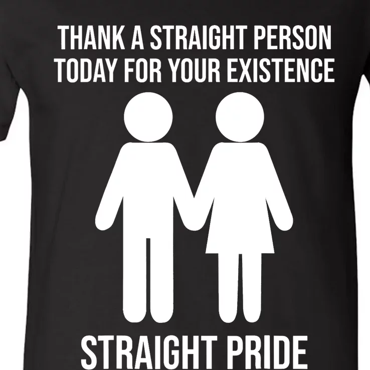 Thank A Straight Person Today For Your Existence Straight V-Neck T-Shirt