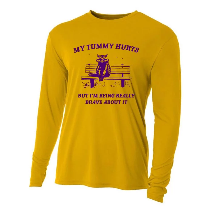 Tummy Ache Survivor Retro 90s Cooling Performance Long Sleeve Crew