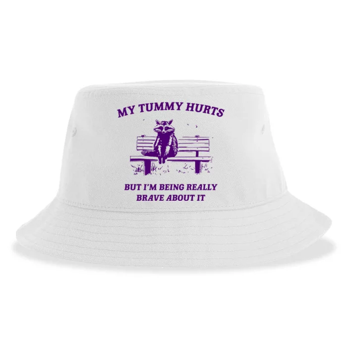 Tummy Ache Survivor Retro 90s Sustainable Bucket Hat