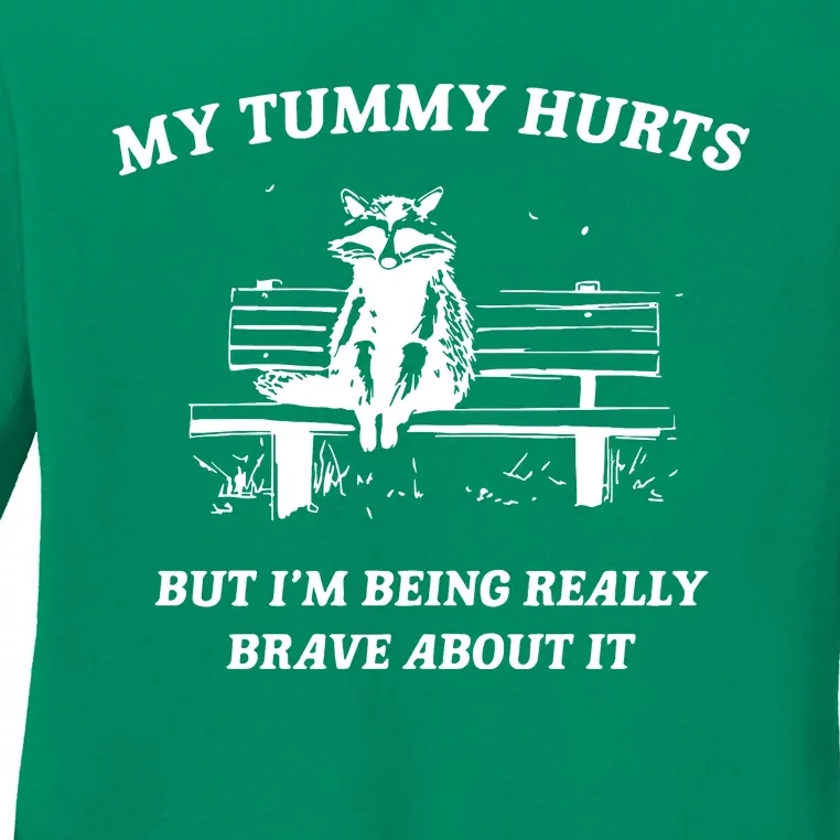 Tummy Ache Survivor Retro 90s Ladies Long Sleeve Shirt