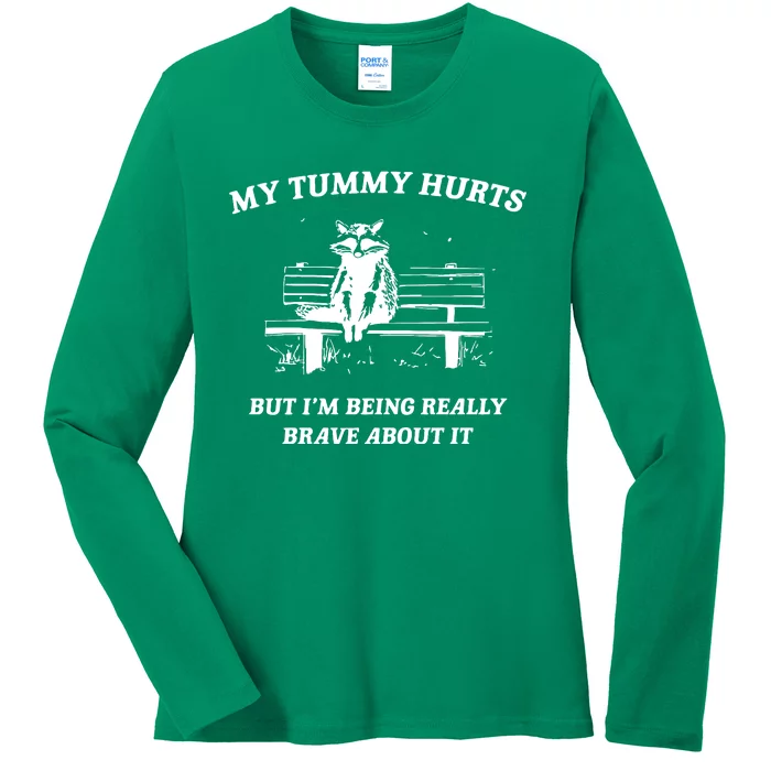 Tummy Ache Survivor Retro 90s Ladies Long Sleeve Shirt