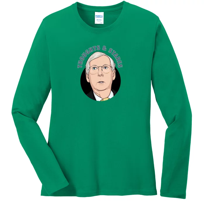 Thoughts And Stares Mitch Mcconnell Ladies Long Sleeve Shirt