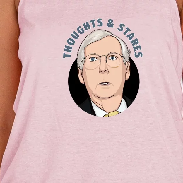 Thoughts And Stares Mitch Mcconnell Women's Knotted Racerback Tank