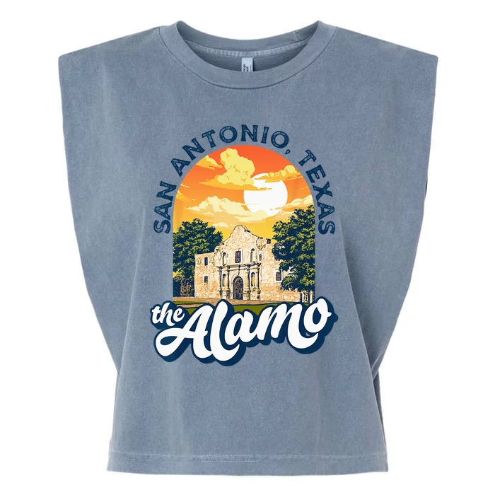 The Alamo San Antonio Texas Mission Vintage Retro Remember Garment-Dyed Women's Muscle Tee