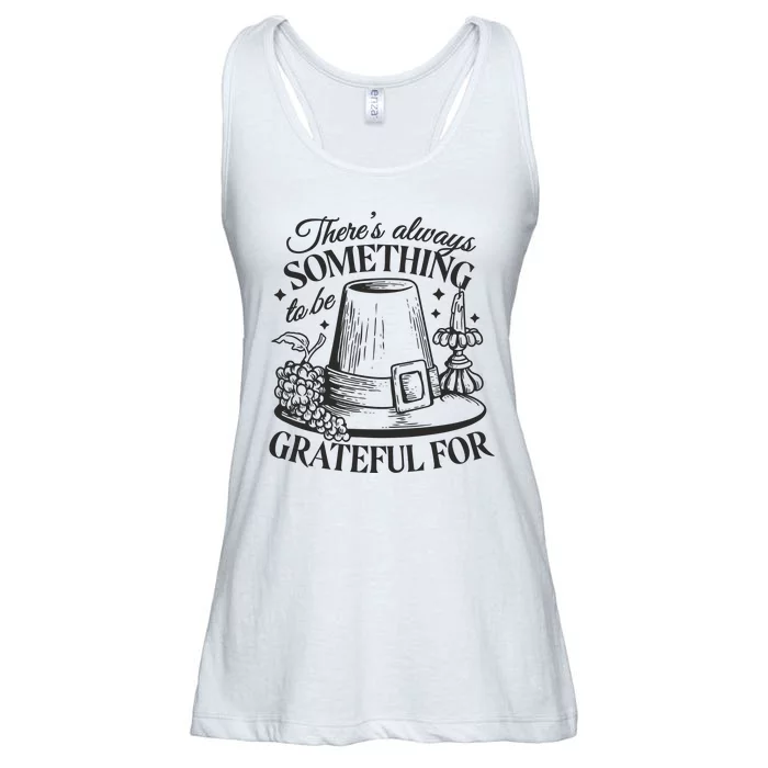 There's Always Something To Be Grateful For Thanksgiving Ladies Essential Flowy Tank