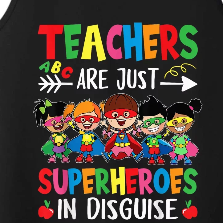 Teachers Are Superheroes Back To School Wo Boy Girls Performance Tank