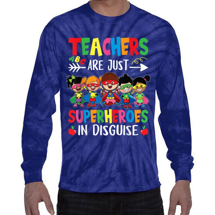 Teachers Are Superheroes Back To School Wo Boy Girls Tie-Dye Long Sleeve Shirt