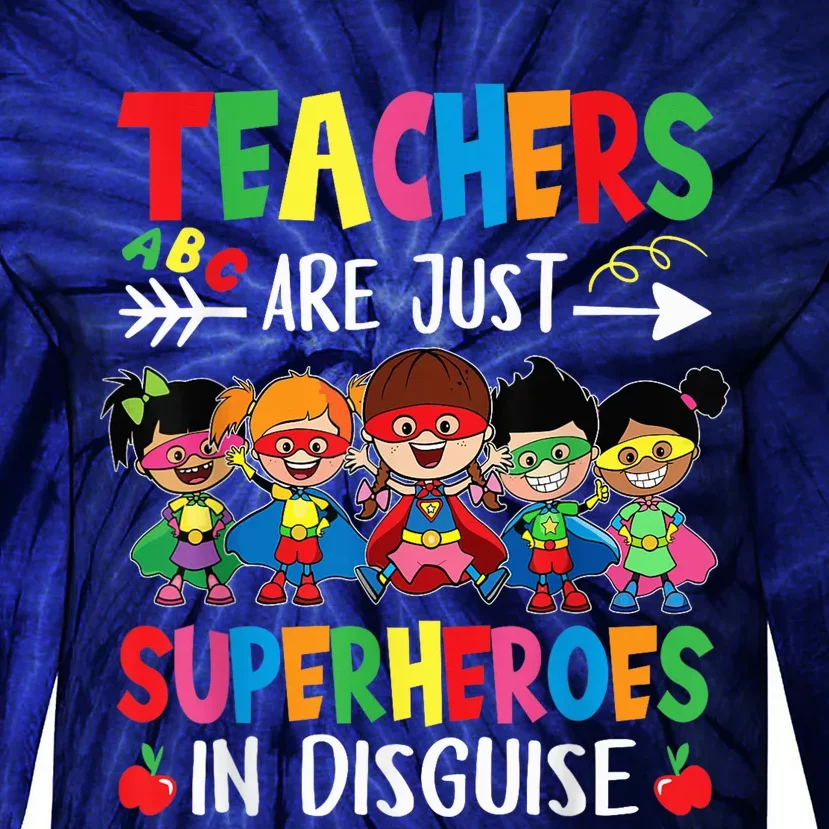 Teachers Are Superheroes Back To School Wo Boy Girls Tie-Dye Long Sleeve Shirt