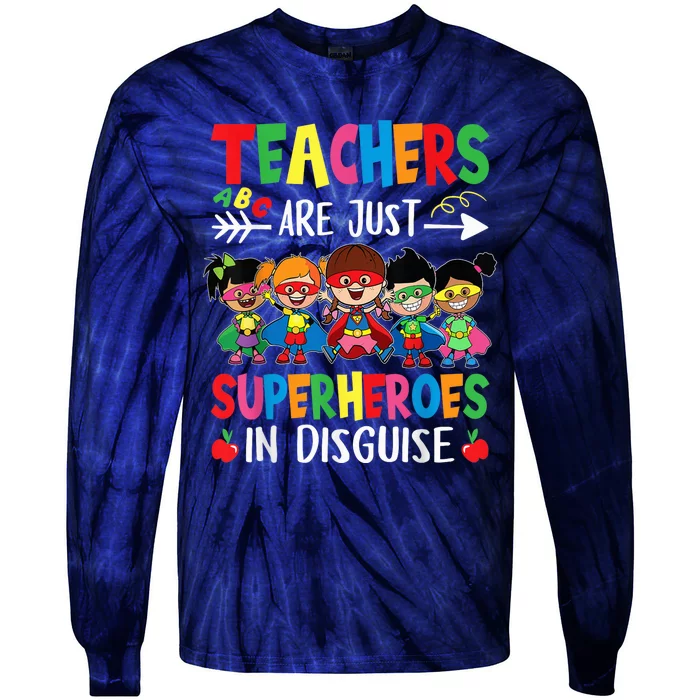 Teachers Are Superheroes Back To School Wo Boy Girls Tie-Dye Long Sleeve Shirt